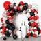153pcs Red Black and White Balloon Arch Garland Kit Different Sizes 18 12 10 5inch Silver Latex Metallic Confetti Graduation Balloons